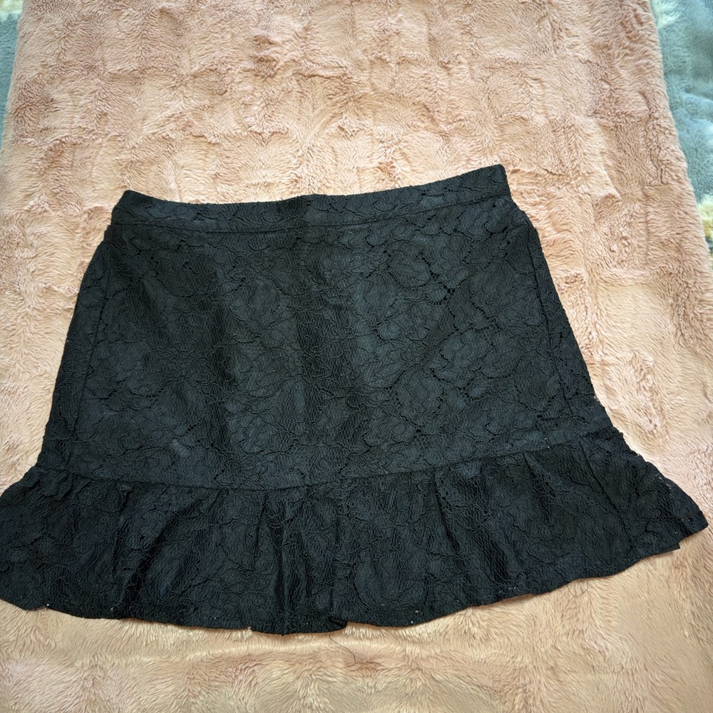 J. Crew Black Lace Mini Skirt size 10